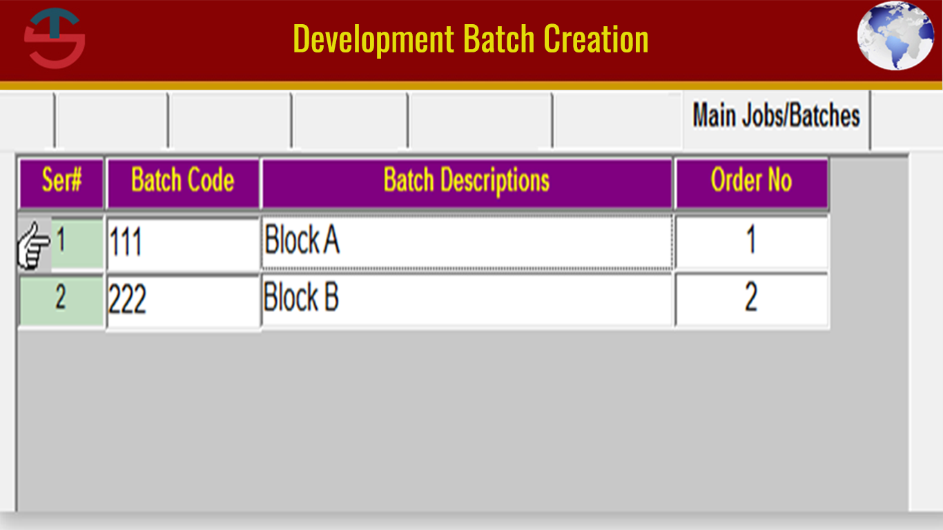 Development Batch Creation