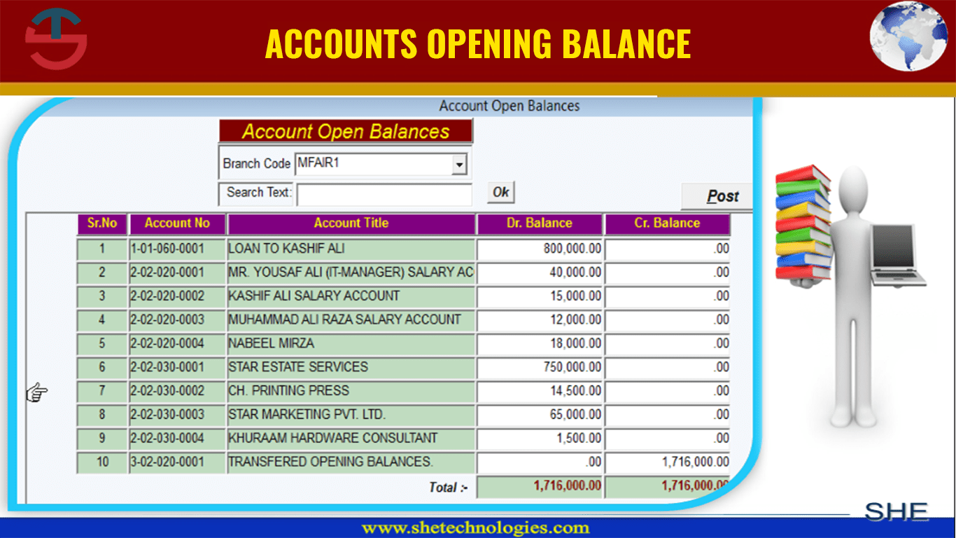 Accounts Opening Balance